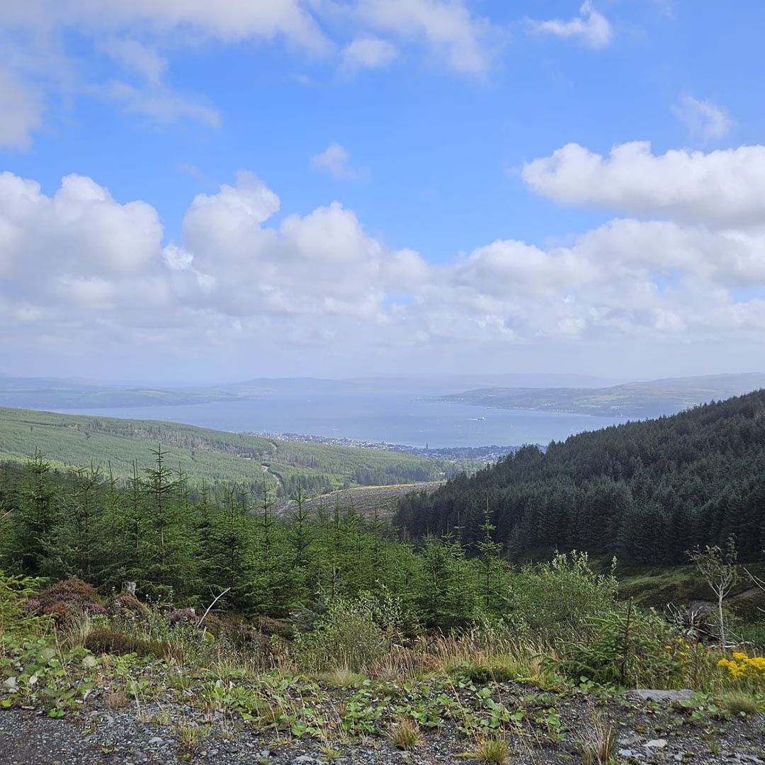 View of Dunoon from top of Glen Fyne