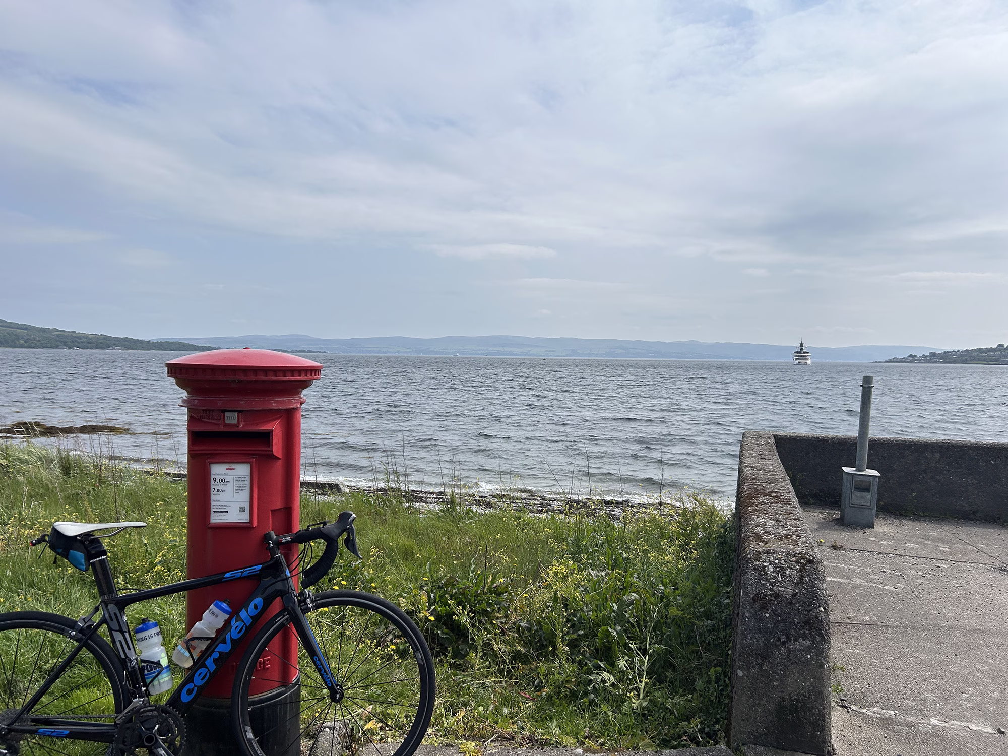 Road bike on post box in Dunoon