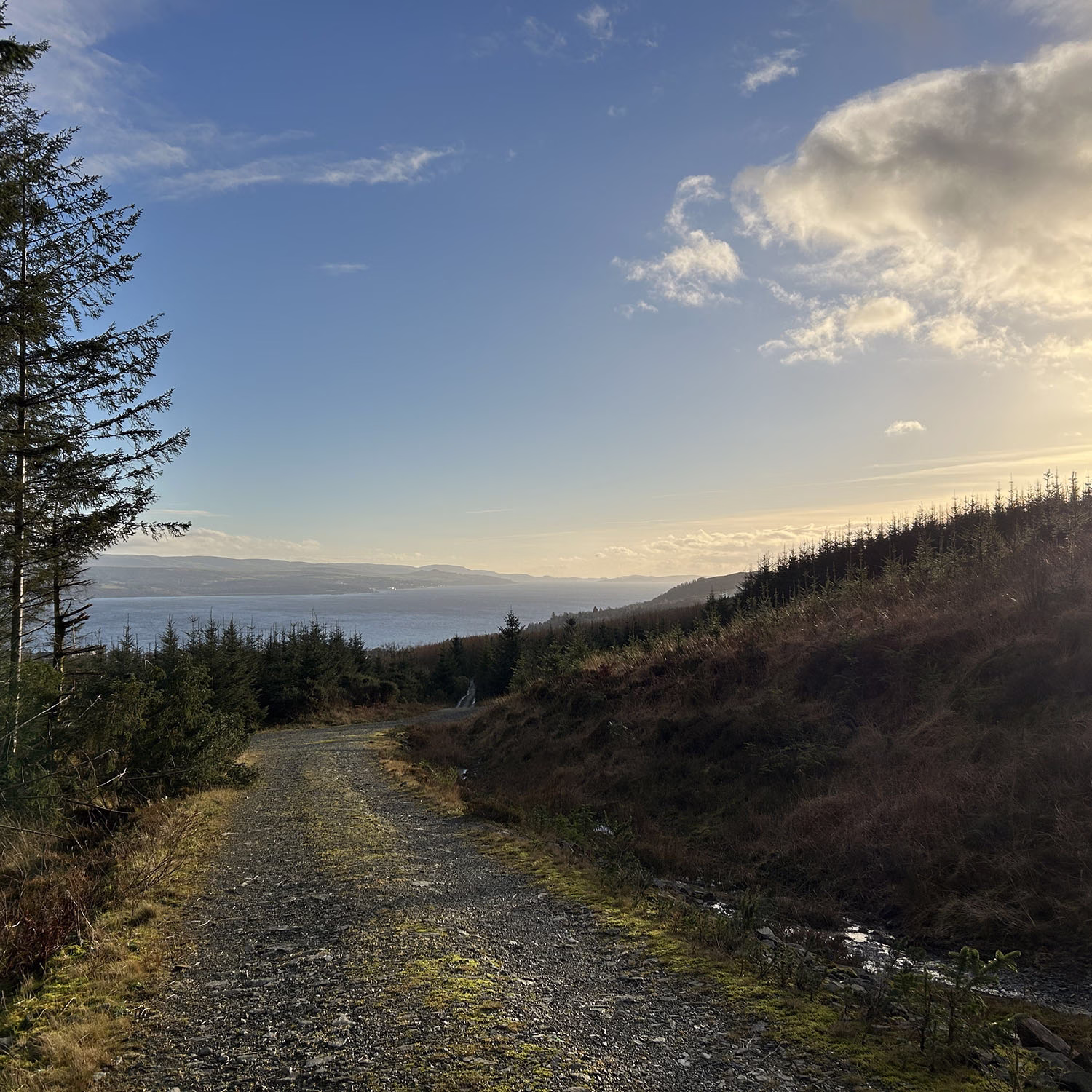 Gravel roads above Dunoon