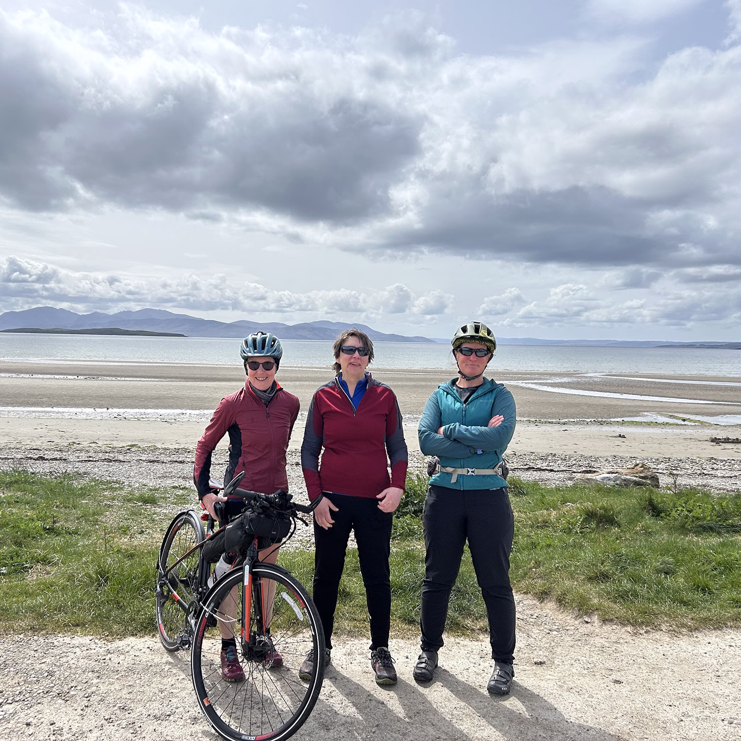 Cyclists at Ettrick Bay, Bute