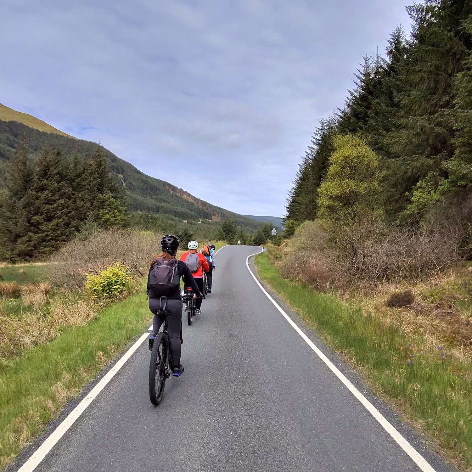Cycling along quiet roads in Glen Lean